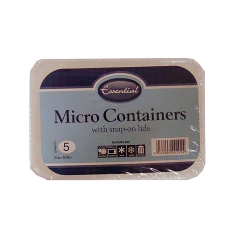 Essential Micro Food Container With Lids 650ml 5's
