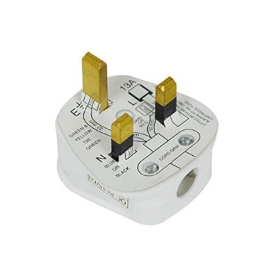 Status 13 Amp White Plug Single