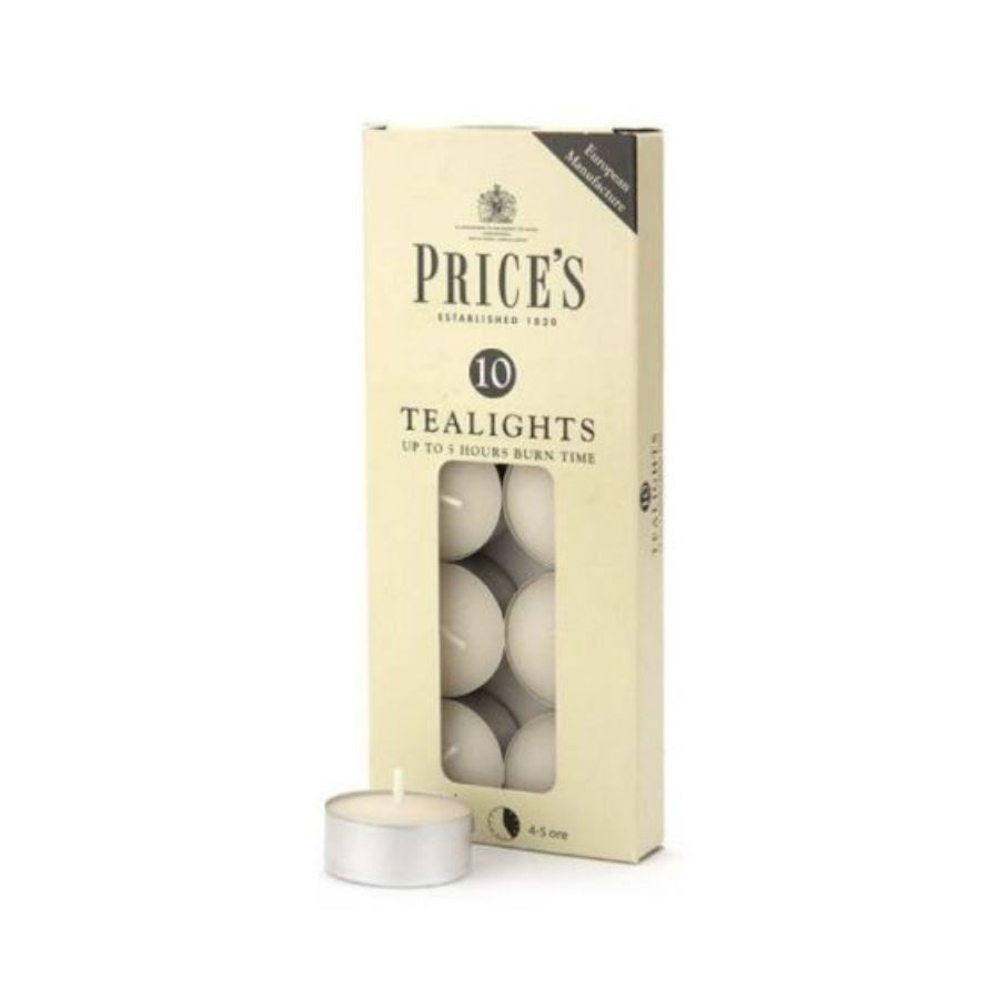 Prices White Tealights 10's