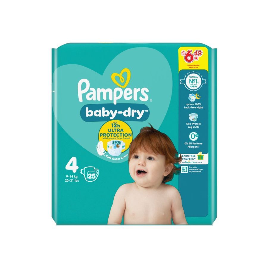 Pampers Baby Dry Maxi Size 4 Nappies 25's PM £6.49