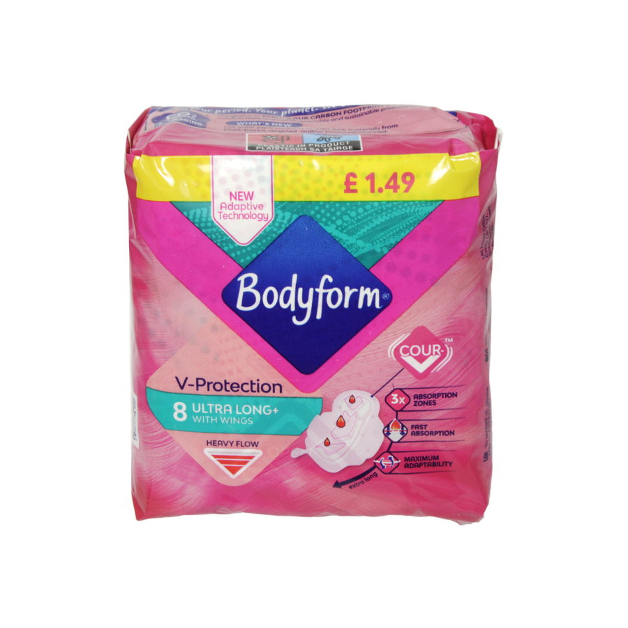 Bodyform Ultra Long with Wings Sanitary Towels 8's PM £1.49