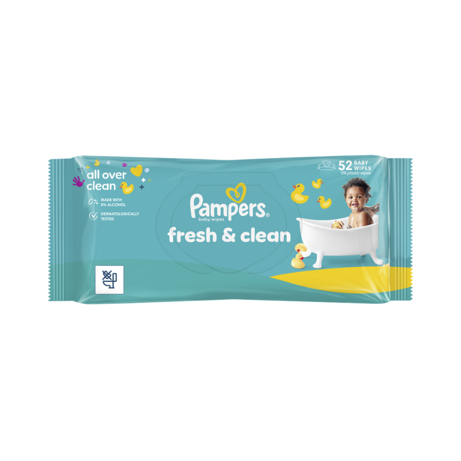 Pampers Fresh Clean Baby Scented Wipes 52's