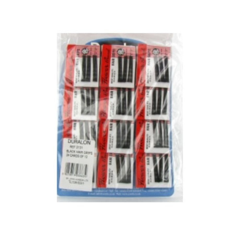 Duralon Black Hair Grips 12s