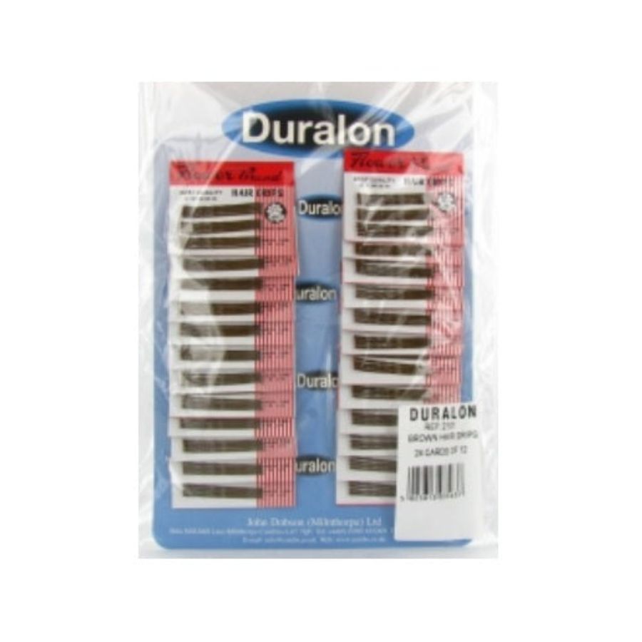 Duralon Brown Hair Grips 12s