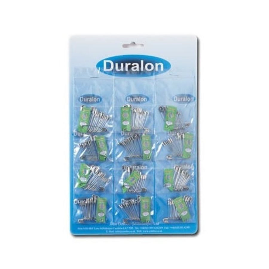 Duralon Safety Pins Silver 12s