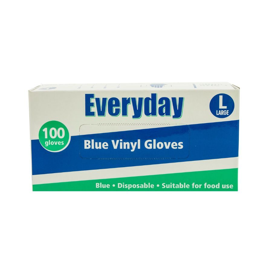 Blue Vinyl P/F Gloves Large 100's