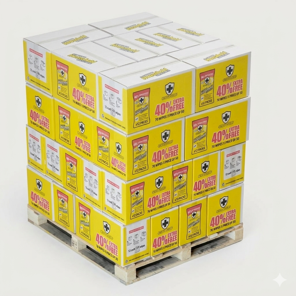 Green Shield Antibacterial Household Surface Wipes 70's 