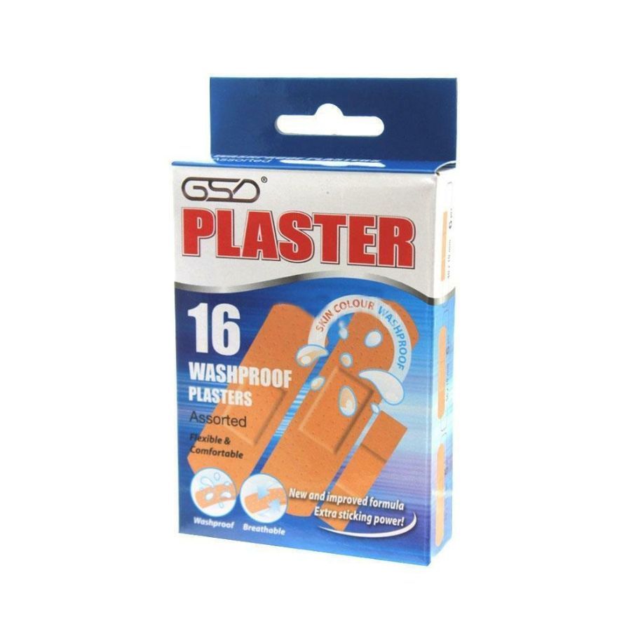 Gsd Washproof Fabric Plasters Assorted 16's