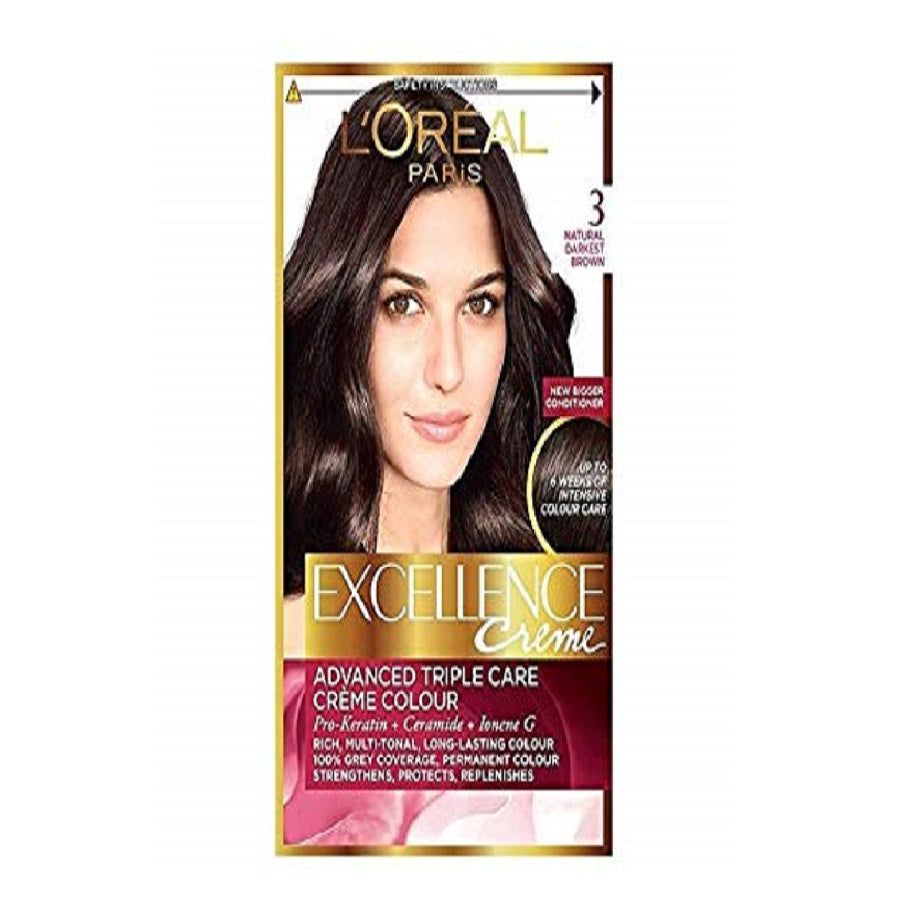 L'Oreal Excellence Natural Darkest Brown 3 Hair Dye