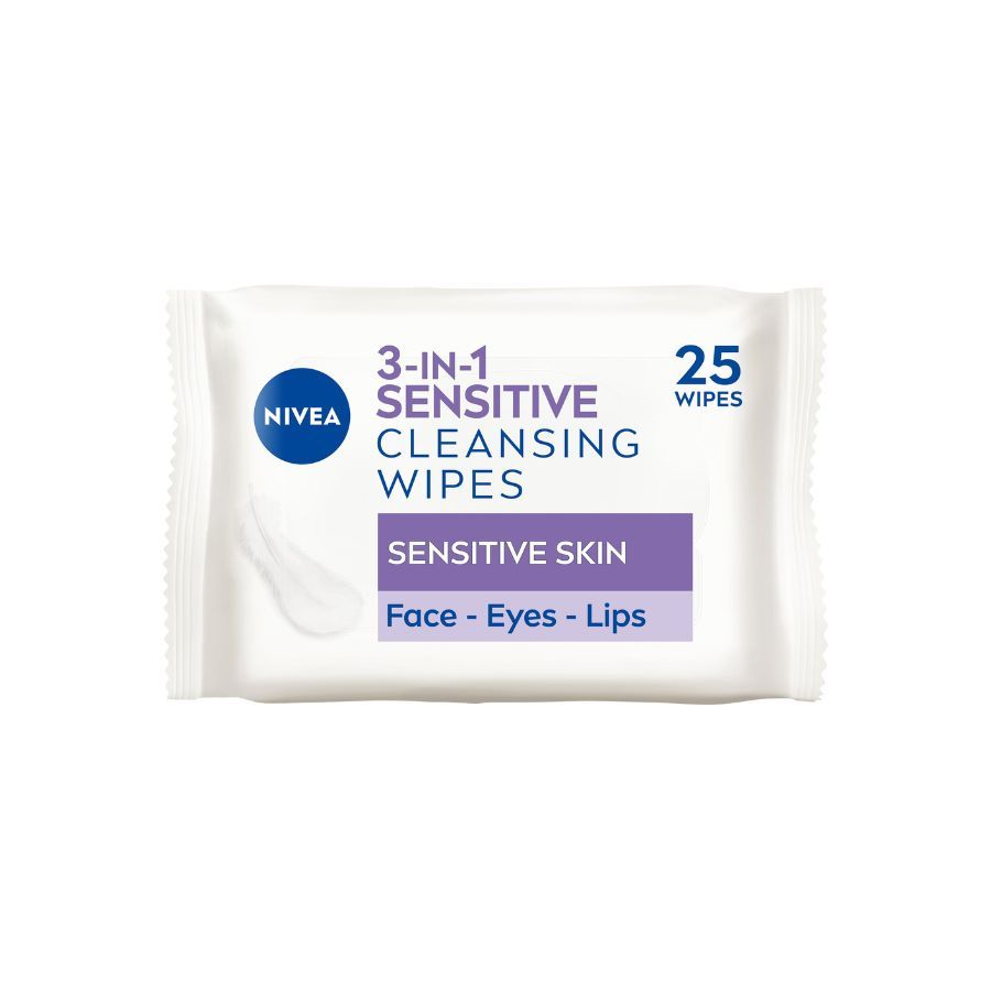 Nivea Biodegradable 3 in 1 Wipes Dry Sensitive 25's