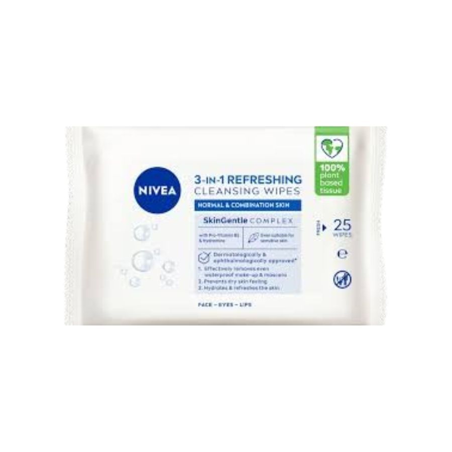 Nivea Biodegradable 3 in 1 Cleansing Wipes Normal Skin 25's