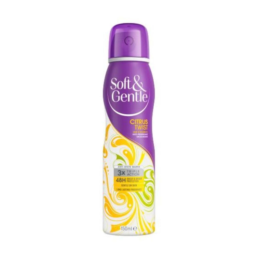 Soft & Gentle Anti-Perspirant Deodorant Spray Citrus Twist Lime& Bamboo 150ml