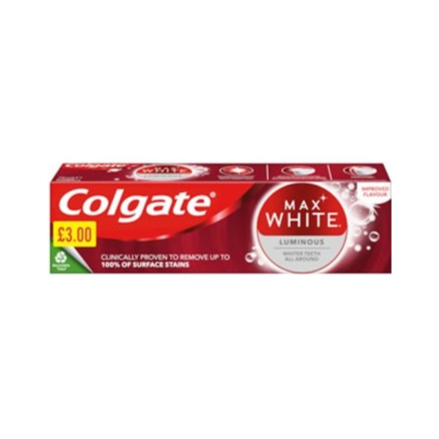 Colgate Toothpaste Max White Luminous 75ml PM £3.00
