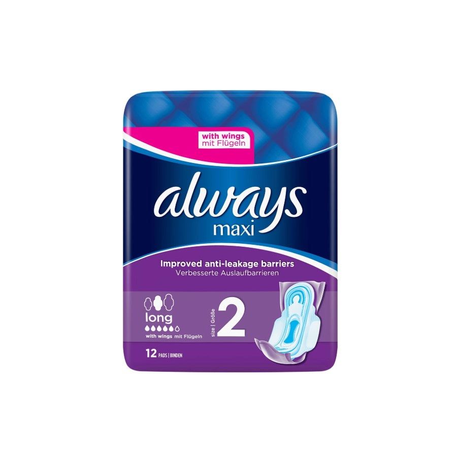 Always Maxi Long Plus Wings 12's Sanitary Towels