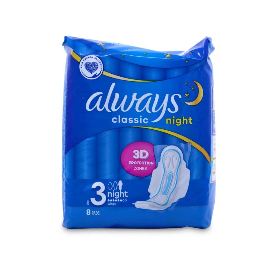 Always Classic Maxi Night 8's Sanitary Towels