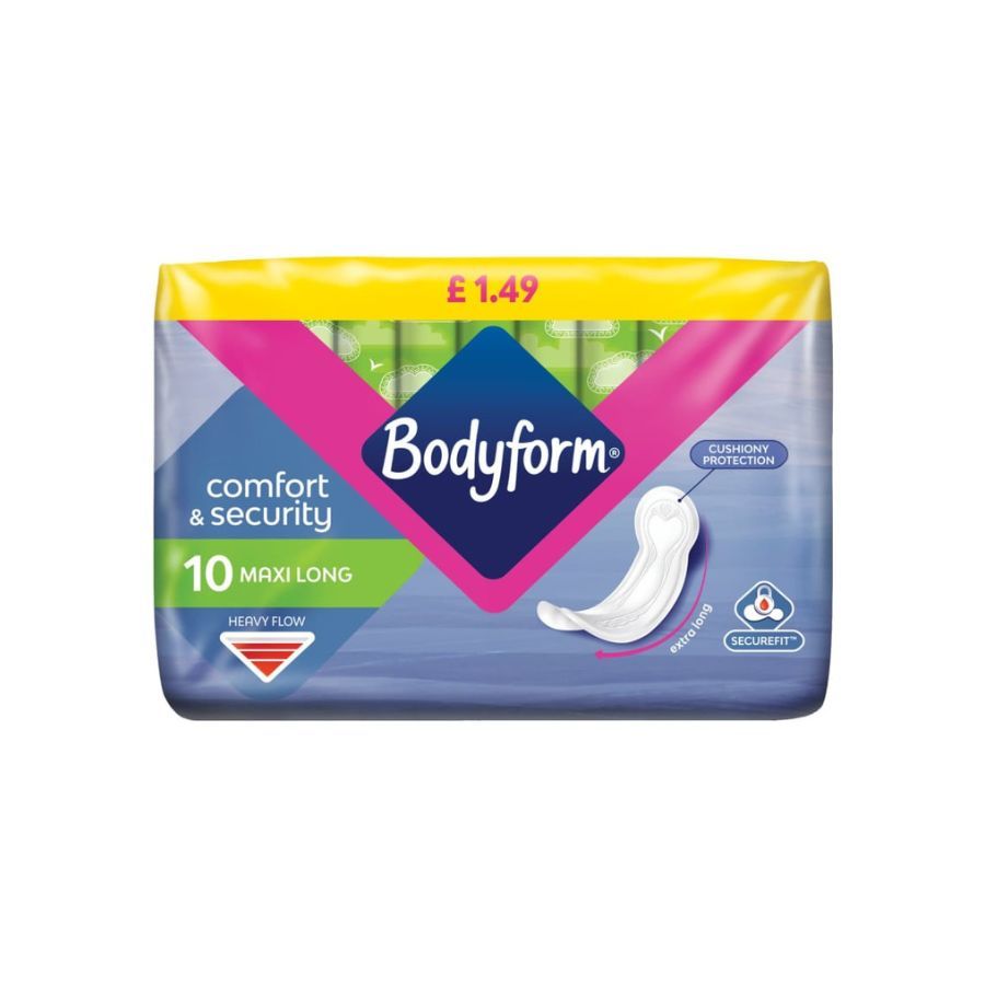 Bodyform Maxi Long Sanitary Towels 10's PM £1.49