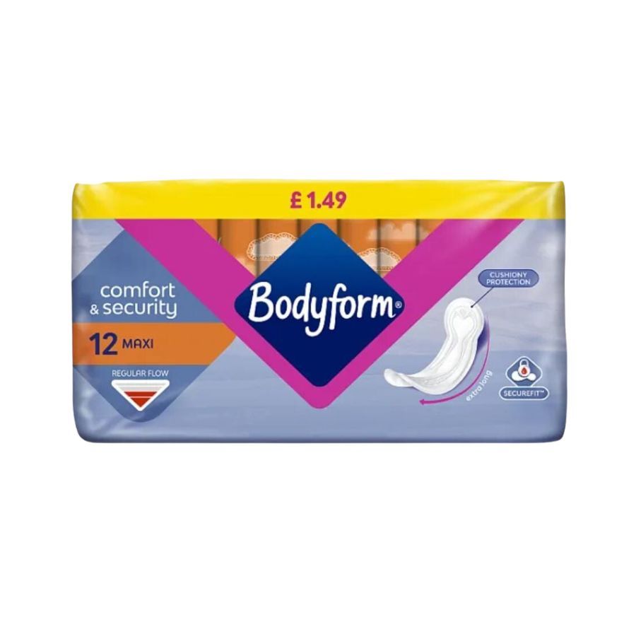 Bodyform Maxi Normal Sanitary Towels 12's PM £1.49