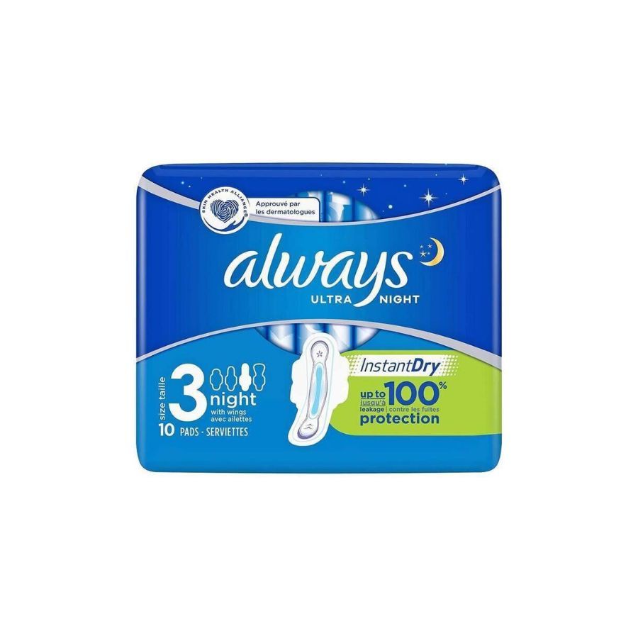 Always Ultra Night With Wings 10's Sanitary Towels