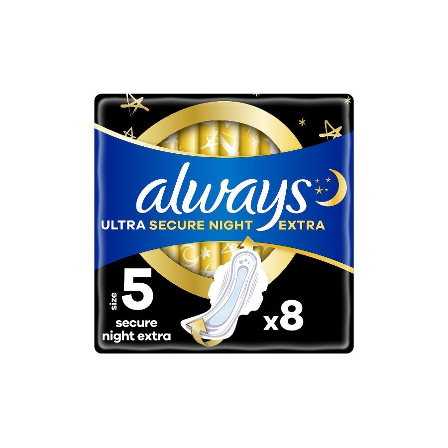Always Ultra Sanitary Towels Secure Night Extra (Size 5) Wings 8's