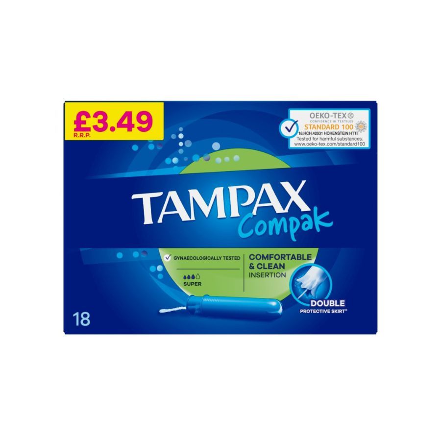 Tampax Compak Super Tampons 18's PM £3.49