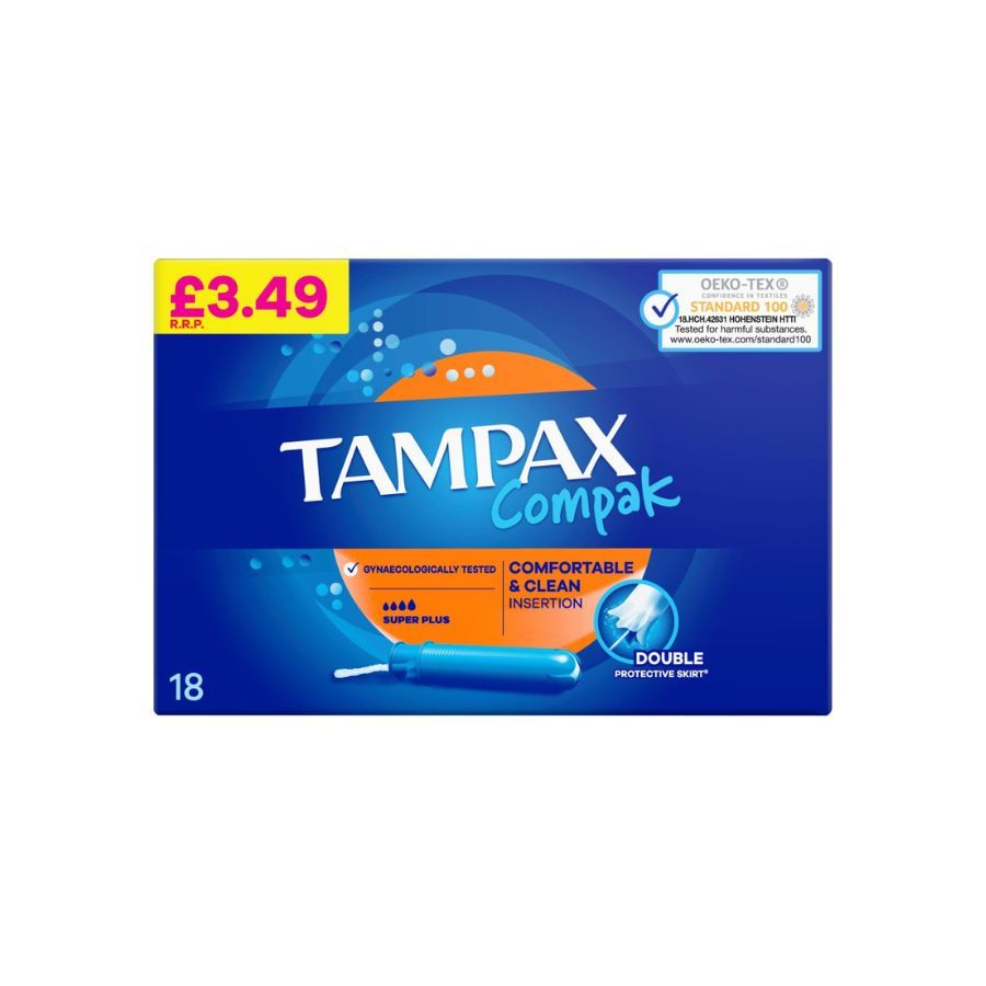 Tampax Compak Super Plus Tampons 18's PM £3.49