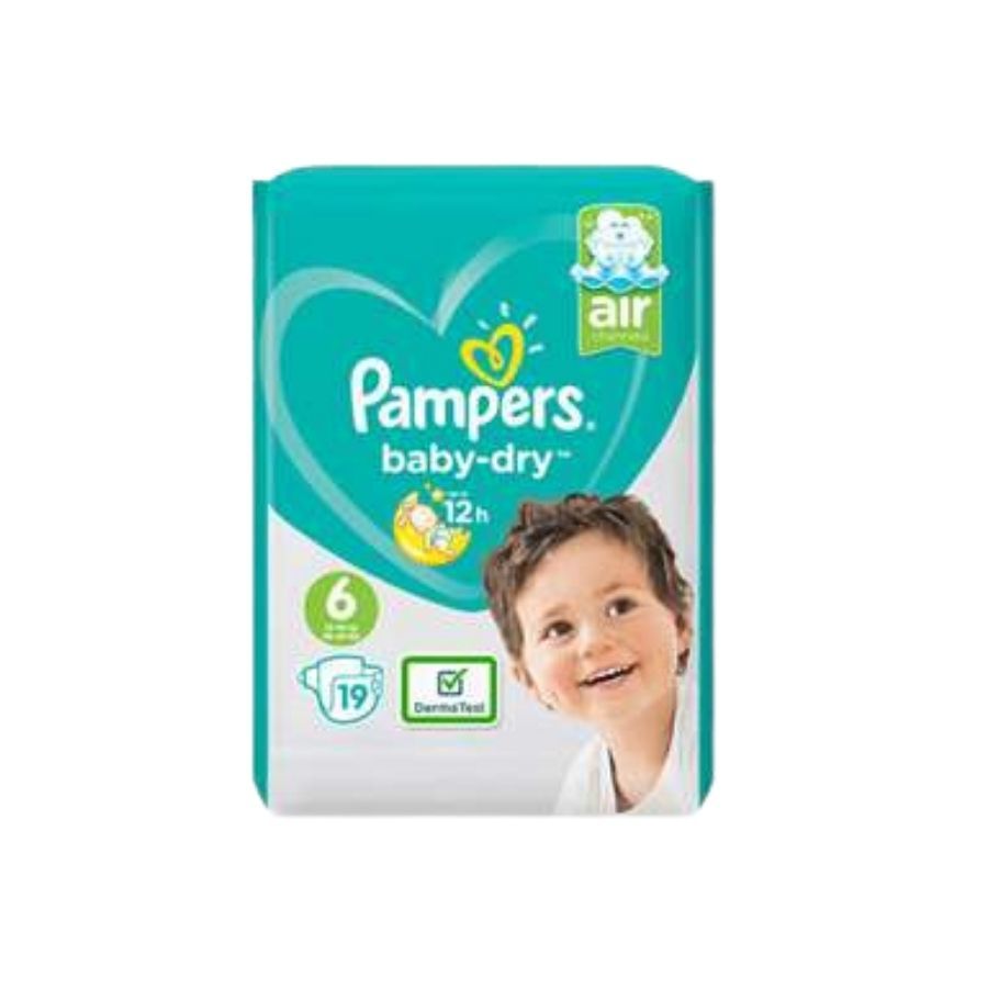 Pampers Baby Dry Extra Large Size 6 Nappies 19's PM £6.49