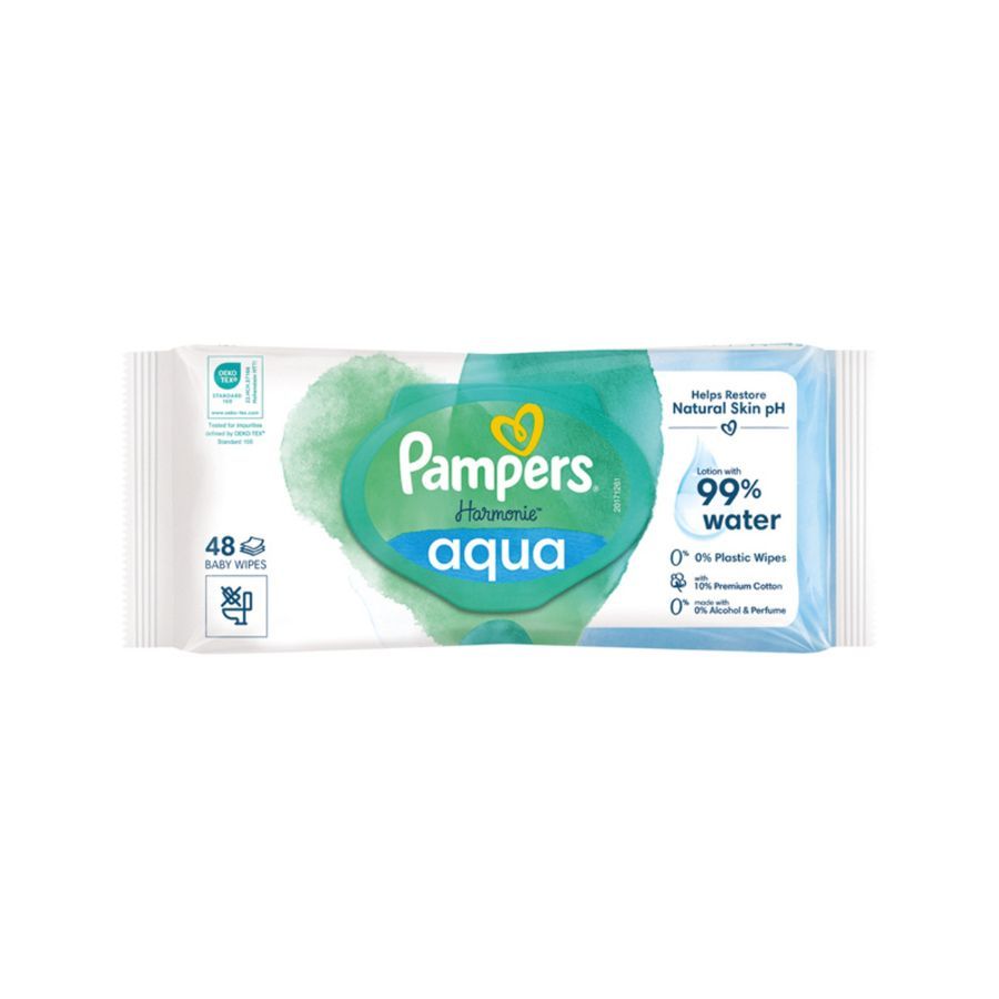 Pampers Harmonie Aqua Baby Wipes 48's