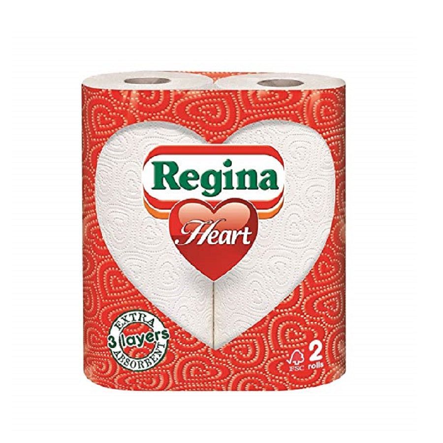 Regina Heart Kitchen Roll Twin White 3Ply