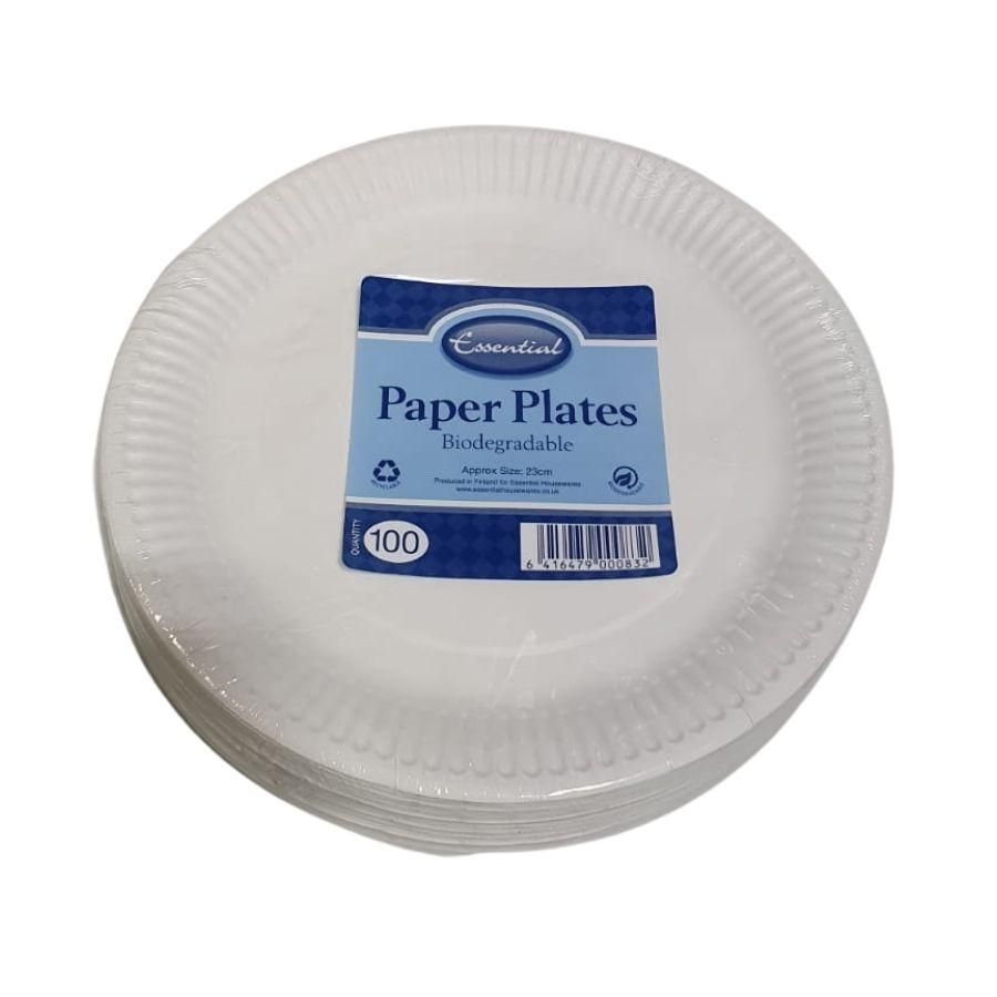 Essential Paper Plates 9 Inch 100's