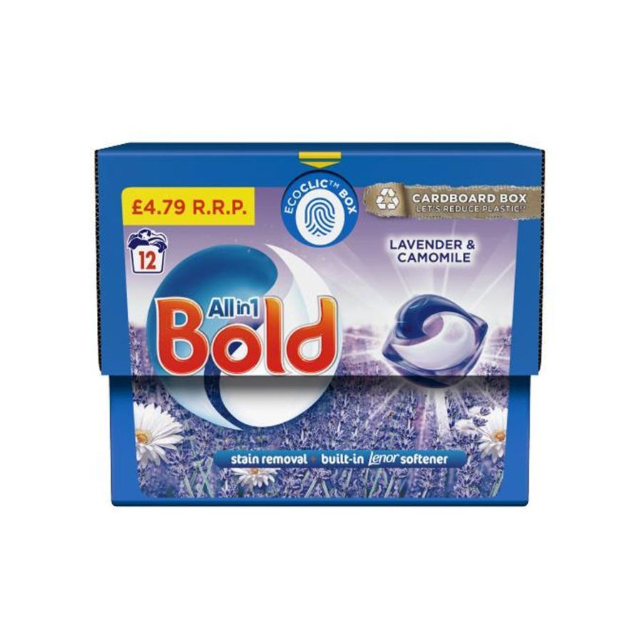 Bold All-in-1 Pods Washing Liquid Capsules 12w Lavender & Camomile PM £4.79