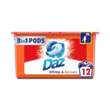 DAZ All in 1 Pods Washing Liquid Capsules 12w Whites & Colours