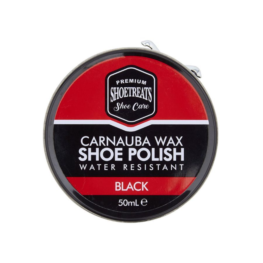Shoe Treats Carnauba Wax Shoe Polish Water Resistant Black 50ml