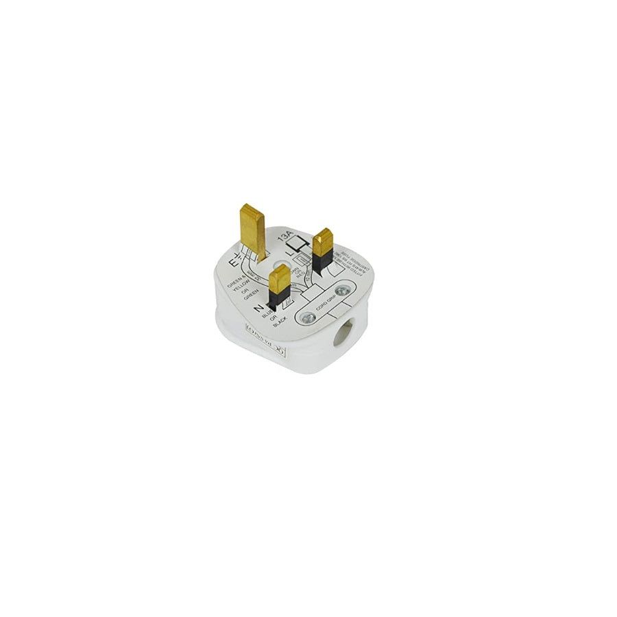 Status 13 Amp White Plug Single